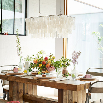HMR - Elsa French Linear Shell Kitchen Island Light in 6-Light