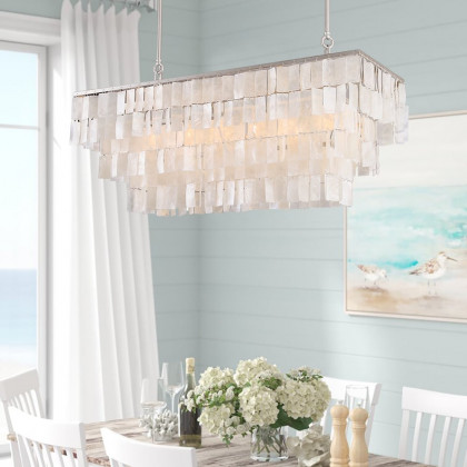 HMR - Elsa French Linear Shell Kitchen Island Light in 6-Light