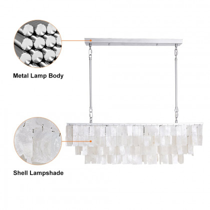 HMR - Elsa French Linear Shell Kitchen Island Light in 6-Light