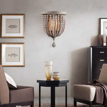 HMR - 1-Light Wall Sconce in Distressed Gray in Natural