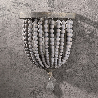 HMR - 1-Light Wall Sconce in Distressed Gray in Natural