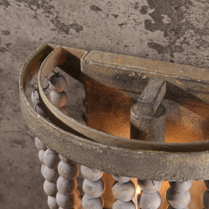 HMR - 1-Light Wall Sconce in Distressed Gray in Natural