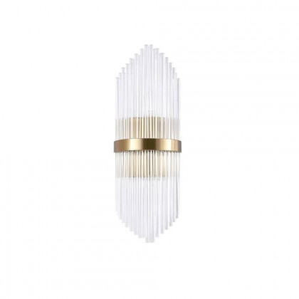HMR - Striaged 2-Light Wall Sconce Vanity Wall Light in Gold, Glass, Metal