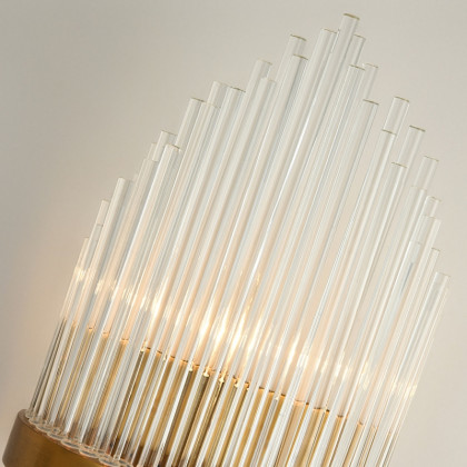 HMR - Striaged 2-Light Wall Sconce Vanity Wall Light in Gold, Glass, Metal