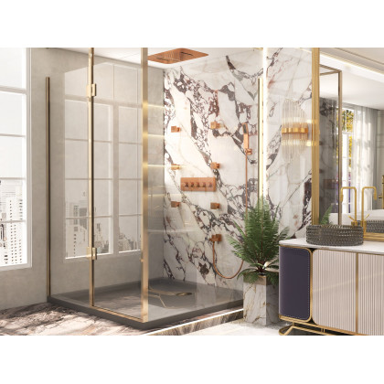 HMR - Striaged 2-Light Wall Sconce Vanity Wall Light in Gold, Glass, Metal