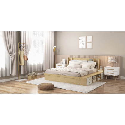 HMR - Torchiere Floor Lamp 2-Light with Glass Shade in Gold, Metal