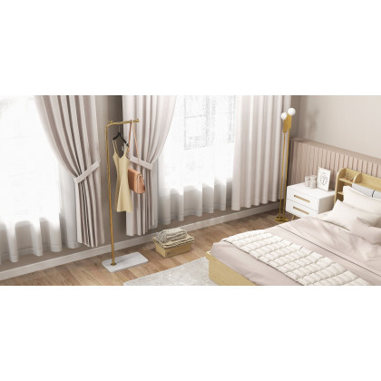 HMR - Torchiere Floor Lamp 2-Light with Glass Shade in Gold, Metal