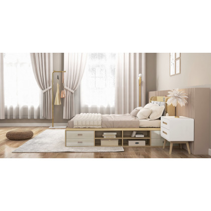 HMR - Torchiere Floor Lamp 2-Light with Glass Shade in Gold, Metal