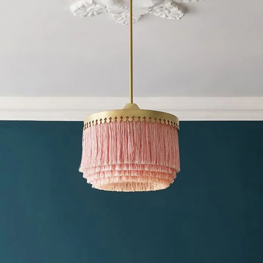 HMR - Modern Stylish 1-LightTassel Pendant Light in Pink