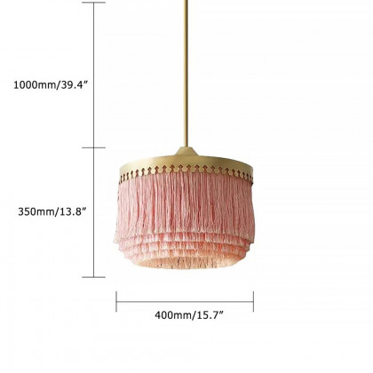 HMR - Modern Stylish 1-LightTassel Pendant Light in Pink