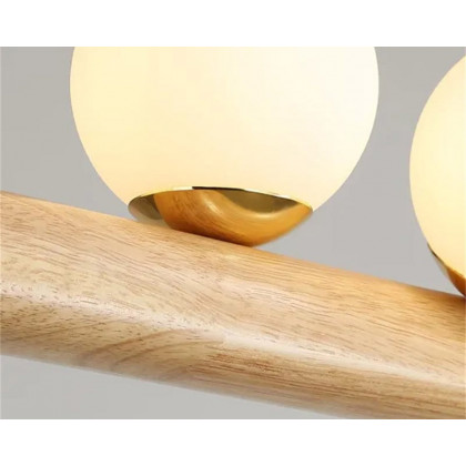 HMR Modern Linear 5-Light Kitchen Island Pendant Light Glass Globe - White
