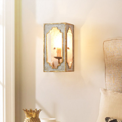 HMR - Lightelk Heye Candle Square Distressed Wall Sconce in 1-Light