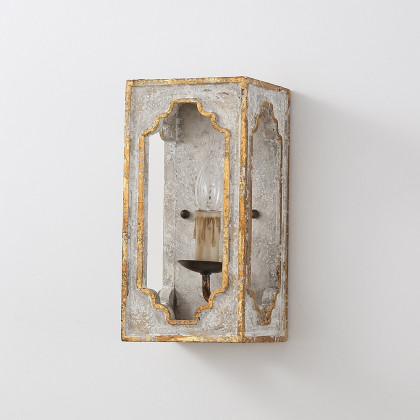 HMR - Lightelk Heye Candle Square Distressed Wall Sconce in 1-Light