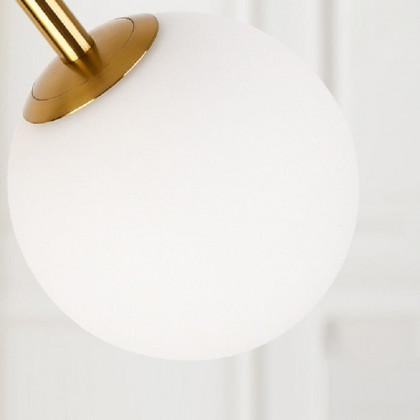 HMR - 60" Arc Floor Lamp with Shelf with Glass Shade and Marble Base in Gold