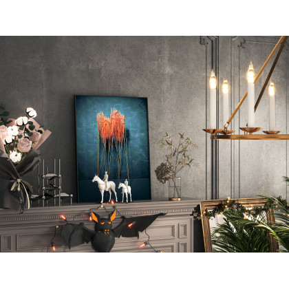 HMR - Rustic Candle Round Chandelier for Living Room in 8-Light