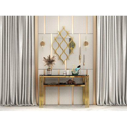 HMR - Brass 2-Light Wall Sconce for Bedroom in 15.4"L