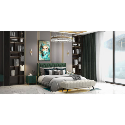 HMR - Brass 2-Light Wall Sconce for Bedroom in 15.4"L