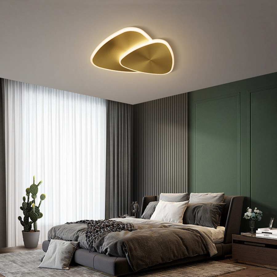 HMR - Flush Mount Light Irregular Shape in Gold, Brass