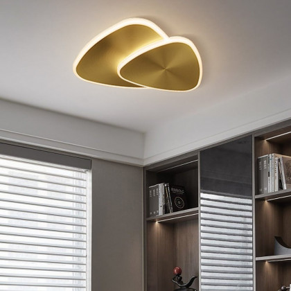 HMR - Flush Mount Light Irregular Shape in Gold, Brass