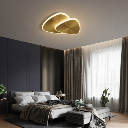 HMR - Flush Mount Light Irregular Shape in Gold, Brass