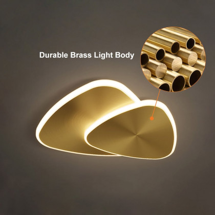 HMR - Flush Mount Light Irregular Shape in Gold, Brass