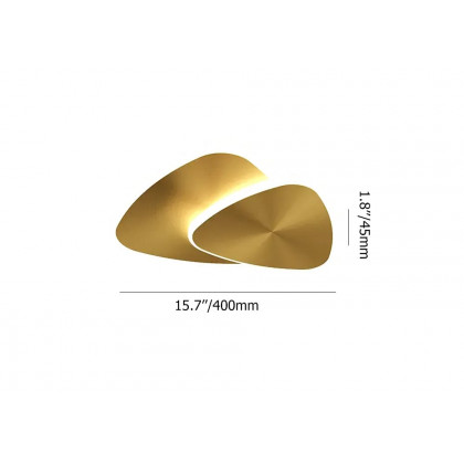 HMR - Flush Mount Light Irregular Shape in Gold, Brass