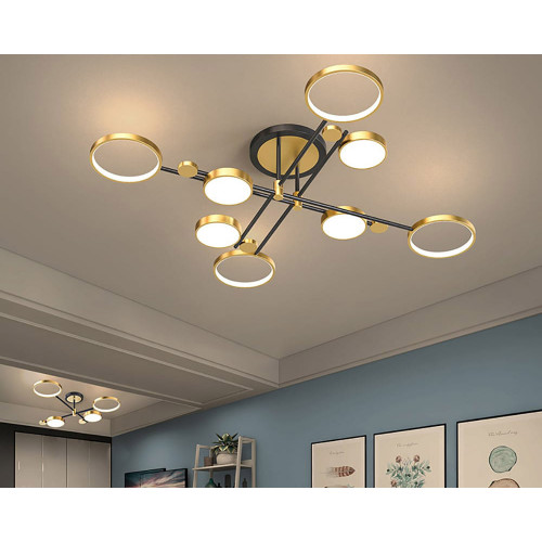 HMR - Modern Semi Flush Mount Lighting Ceiling Light Fixture LED Ring