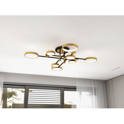 HMR - Modern Semi Flush Mount Lighting Ceiling Light Fixture LED Ring