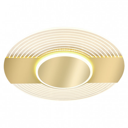 HMR - Round LED Flush Mount Light in Gold, Metal