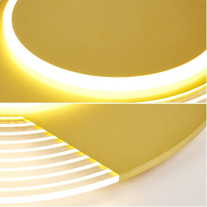 HMR - Round LED Flush Mount Light in Gold, Metal
