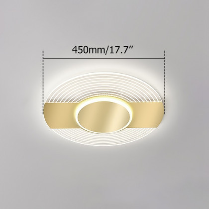HMR - Round LED Flush Mount Light in Gold, Metal