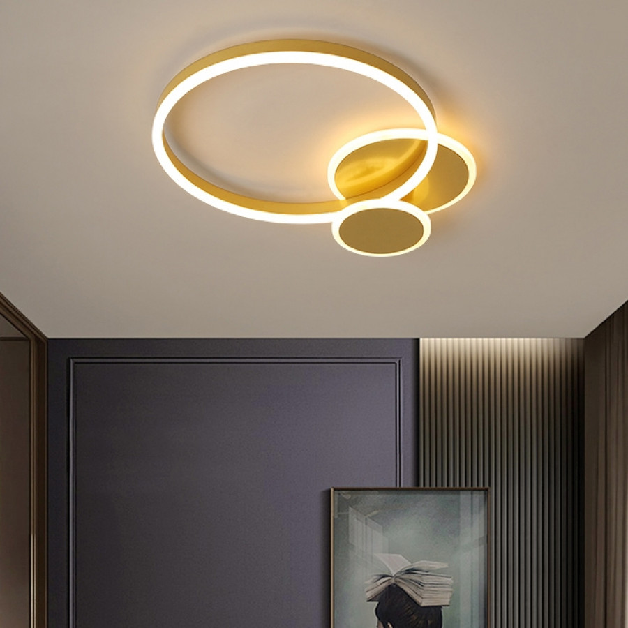 HMR - Flush Mount Light Round LED Light in Gold