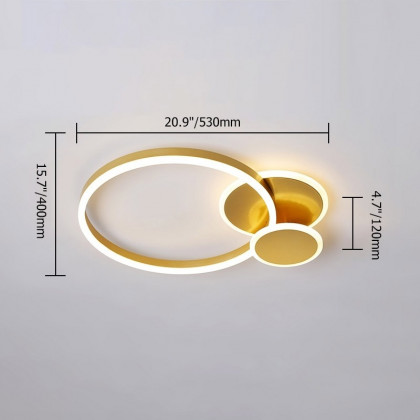 HMR - Flush Mount Light Round LED Light in Gold