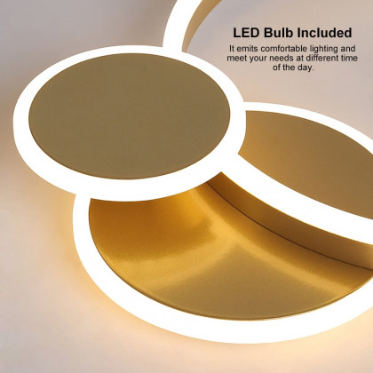 HMR - Flush Mount Light Round LED Light in Gold