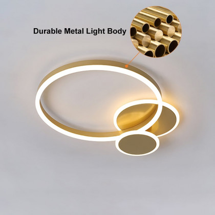 HMR - Flush Mount Light Round LED Light in Gold