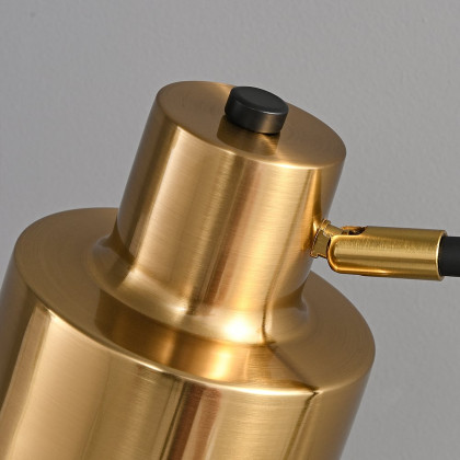 HMR - Table Lamp with Wireless Charger USB 1-Light in Black and Gold