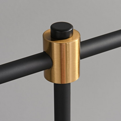 HMR - Table Lamp with Wireless Charger USB 1-Light in Black and Gold