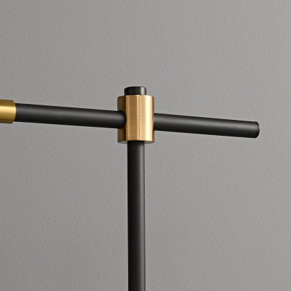 HMR - Table Lamp with Wireless Charger USB 1-Light in Black and Gold