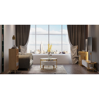 HMR - Table Lamp with Wireless Charger USB 1-Light in Black and Gold
