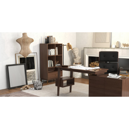 HMR - Table Lamp with Wireless Charger USB 1-Light in Black and Gold