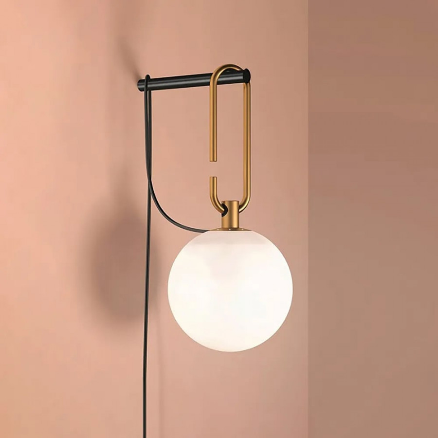 HMR - Globe Plug-in Wall Sconce in Brass
