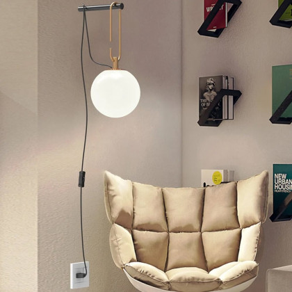 HMR - Globe Plug-in Wall Sconce in Brass