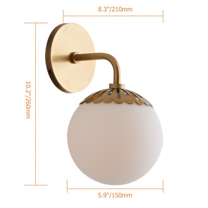 HMR - Worldgle Globe 1-Light Wall Sconce in 10.2"L