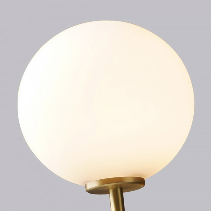 HMR - LED Globe Indoor Wall Sconce in White and Gold, Glass