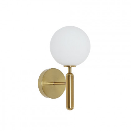 HMR - LED Globe Indoor Wall Sconce in White and Gold, Glass
