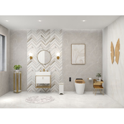 HMR - LED Globe Indoor Wall Sconce in White and Gold, Glass