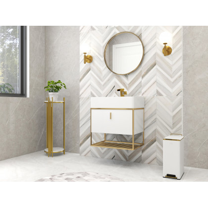 HMR - LED Globe Indoor Wall Sconce in White and Gold, Glass