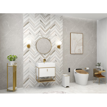 HMR - LED Globe Indoor Wall Sconce in White and Gold, Glass