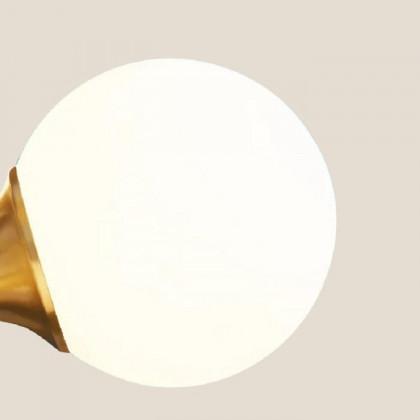HMR - Globerg 4-Light Semi-Flush Mount Globe Shade Chandelier in Brass