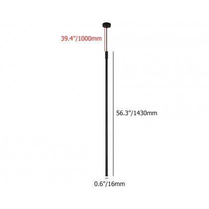 HMR - Mini Cylinder LED Pendant Single Light in Black